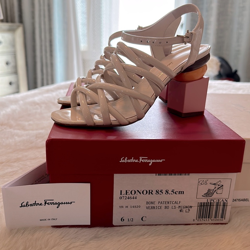 Salvatore Ferragamo  sandals size 6.5 but fits 7 comes with box brand new